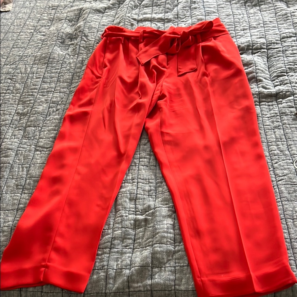 Women's Red Tie-Waist Pants